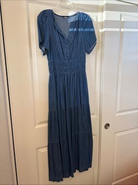tommy hilfiger denim maxi dress Tommy Jeans Chambray Maxi Dress